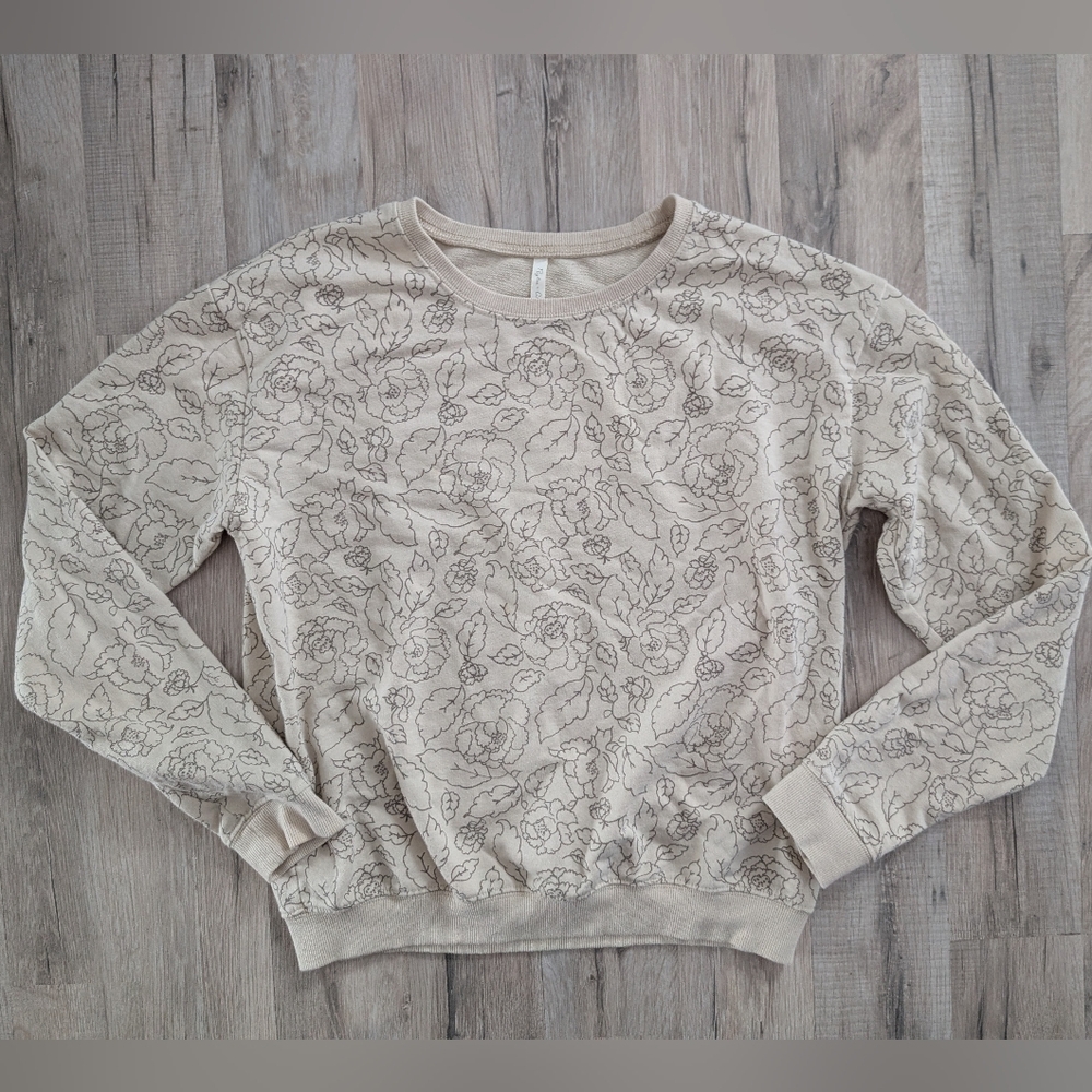 Rylee + Cru Cream Wild Rose Sweatshirt, 12-14Y (X1)